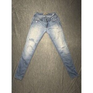 Hollister Super Skinny Stretch Low Rise Ripped Jeans 24x31 Y2K Style